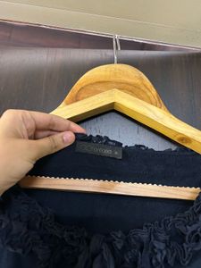 Victorian Navy Blue front Knot tie Top