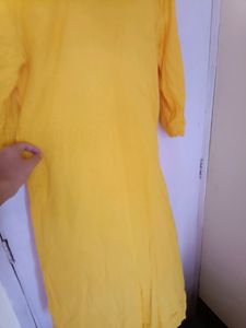 Yellow (Chikan)Embroidered Kurti
