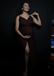 Burgundy Maternity Dress