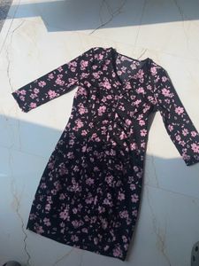 bodycon full sleeves ruched floral dress
