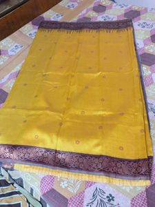 new unused Yellow  Saree with blouse pc