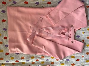 pink puffy pocketed  dress top