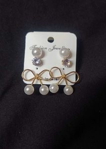Pearl &amp; Bow Earrings