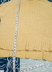 Yellow Knit Pullover Sweater