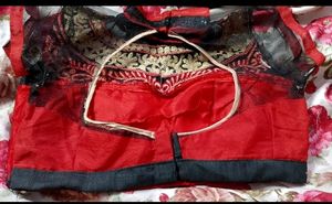 Red And Black Mix Saree