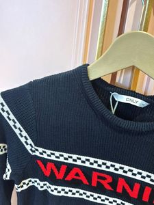 ONLY &#39;Warning&#39; Graphic Sweater