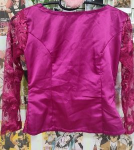 Elegant Pink Lace Blouse