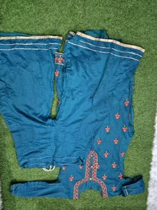 Teal Embroidered Kurta