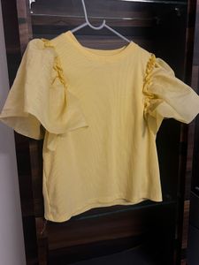 Yellow Puff Sleeve Top