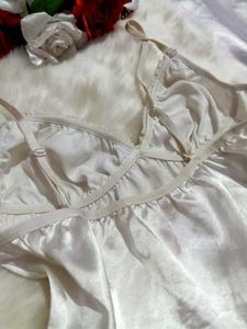 🌼Silky White Babydoll Lingerie 🌼