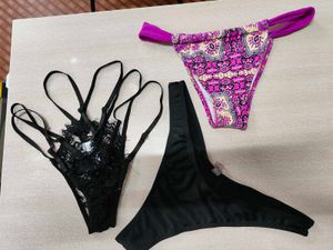 Lace & Print Panty Set