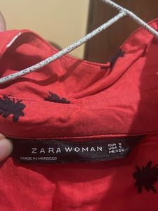 Zara Printed Red Shirt