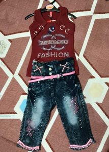 Vintage Rhinestone Capri Jeans
