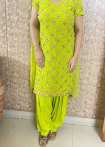 Green Embroidered Kurta Set