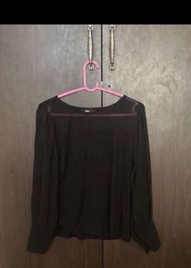 Chic Black Long Sleeve Top