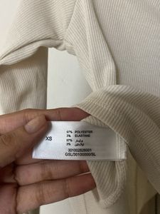 Beige Zip-Up Corset Top