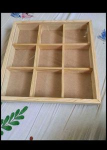 Wooden Storage Box with Compartments