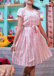 Striped Fit &amp; Flare Dress
