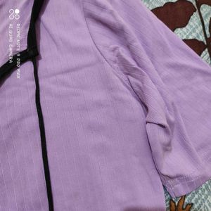 Purple Top with Tie Detail