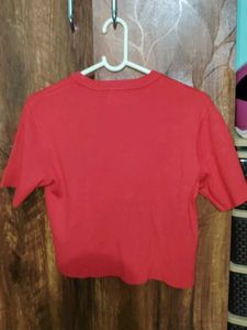 Red Cropped T-Shirt