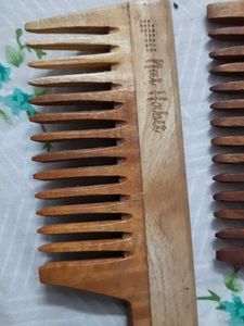 A Set Of 3 Neem Wood Comb