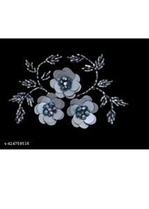 3 Gray Flower Hijab Face Cover