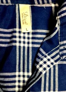 Diya Branded New Checks Shirt Navy Blue