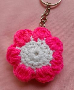 Crochet Flower Keychain