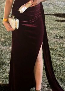 Elegant Velvet Off-Shoulder Gown