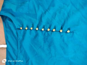 Teal Blue ( Rama )Button-Down Tunic