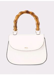 Iykyk White Bamboo Handle Sling Bag