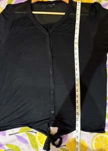 Black Button-Down Top