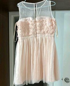 PARTY PEACH DRESS AT JUST RS 699