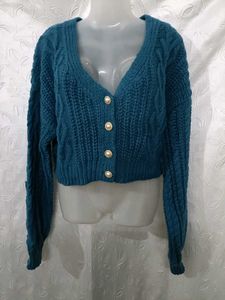 Shein Cable Knit Cropped Cardigan 💙