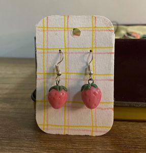 handmade Strawberry Dangle Earrings