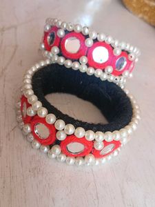 Pearl & Mirror Bangles