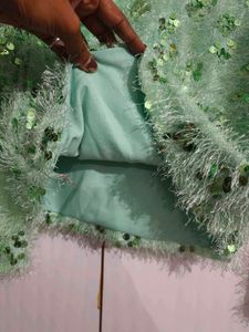 sparkly green fur Top girls