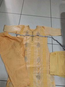 Elegant Yellow Kurta Set For Haldi