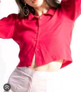 Red Crop Top Shirt