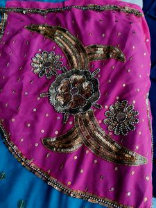Heavy handwork lehanga saree wd blouse pc.