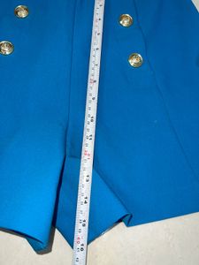 Zara Turquoise Gold Button High-Waisted Shorts