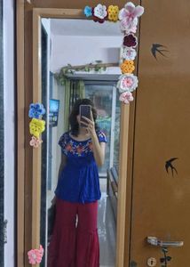 Blue Indowestern Top