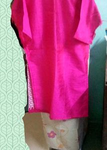 Pink Embroidered Kurti