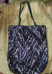 Sparkly Zebra Print Tote Bag