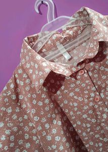 Peach Floral Print Top