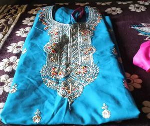 Teal Embroidered Salwar Kameez