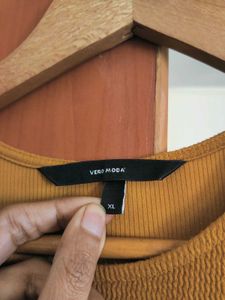 Vero Moda Mustard Yellow Stretchable Dress