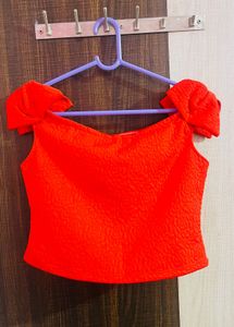 Chic Red Crop Top