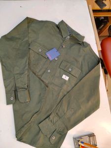 Olive Green Double Pocket Casual Shirts or Jackets