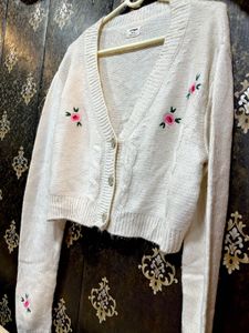 Floral Embroidered Cardigan